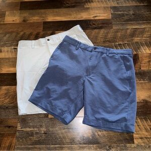 Callaway Men's Navy and Cream Flat Front Shorts